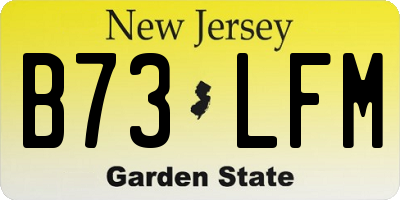 NJ license plate B73LFM