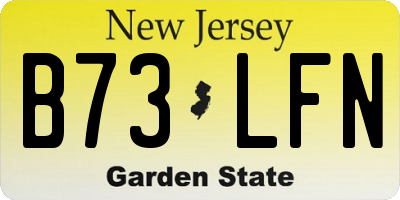 NJ license plate B73LFN