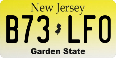 NJ license plate B73LFO