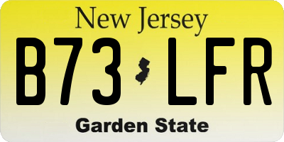 NJ license plate B73LFR