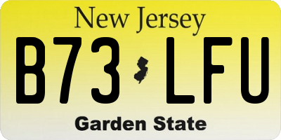 NJ license plate B73LFU