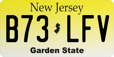 NJ license plate B73LFV