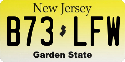NJ license plate B73LFW