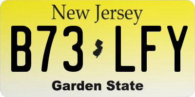 NJ license plate B73LFY