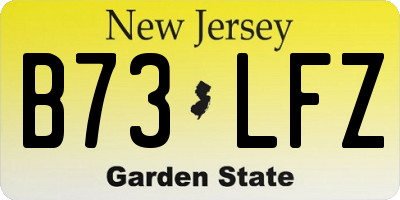NJ license plate B73LFZ