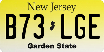 NJ license plate B73LGE