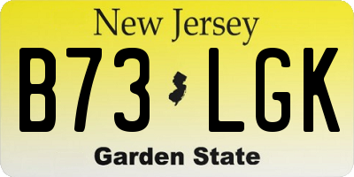 NJ license plate B73LGK