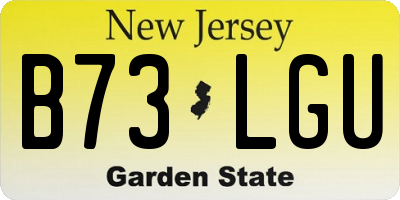 NJ license plate B73LGU