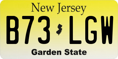 NJ license plate B73LGW