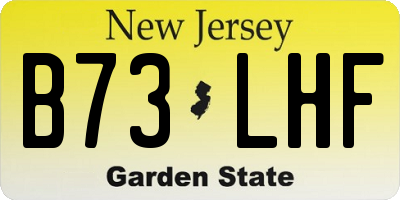 NJ license plate B73LHF