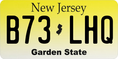 NJ license plate B73LHQ