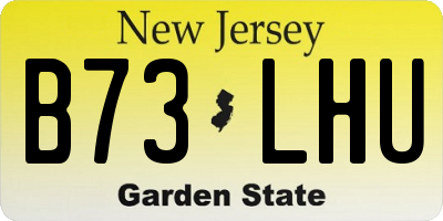 NJ license plate B73LHU
