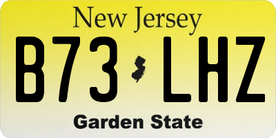NJ license plate B73LHZ