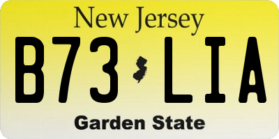 NJ license plate B73LIA
