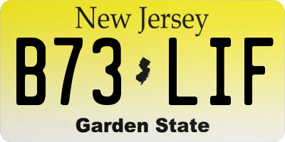 NJ license plate B73LIF