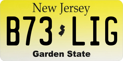 NJ license plate B73LIG