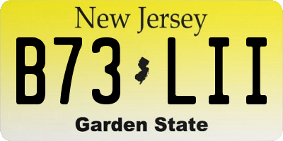 NJ license plate B73LII