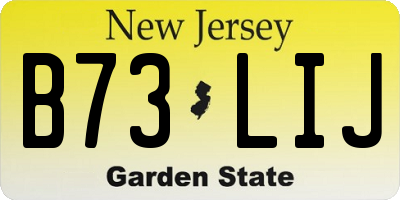 NJ license plate B73LIJ