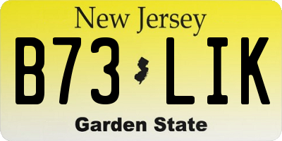NJ license plate B73LIK