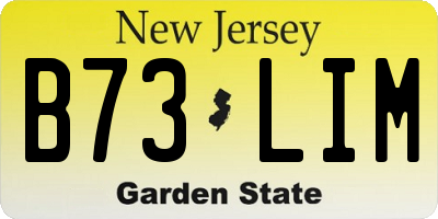 NJ license plate B73LIM