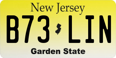 NJ license plate B73LIN