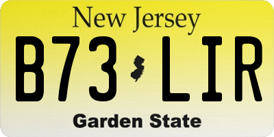 NJ license plate B73LIR