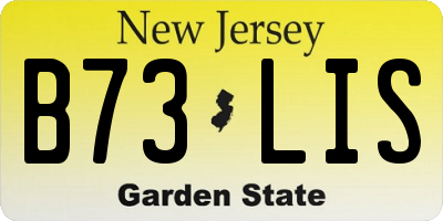 NJ license plate B73LIS