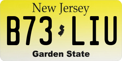 NJ license plate B73LIU