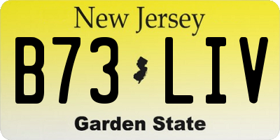NJ license plate B73LIV