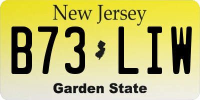 NJ license plate B73LIW