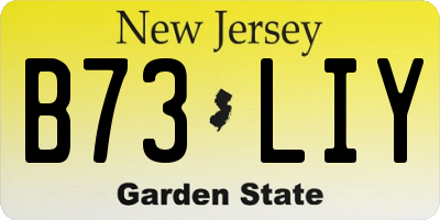 NJ license plate B73LIY