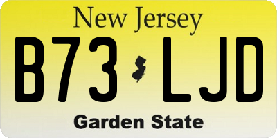 NJ license plate B73LJD