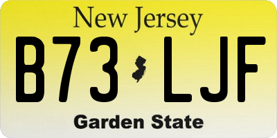 NJ license plate B73LJF
