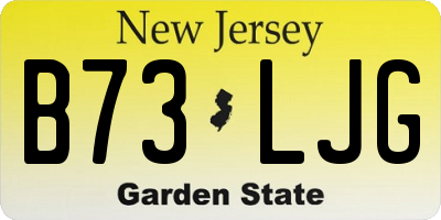NJ license plate B73LJG