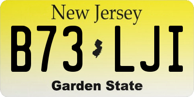NJ license plate B73LJI