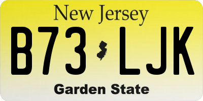NJ license plate B73LJK
