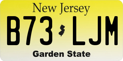 NJ license plate B73LJM