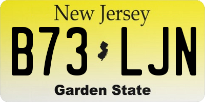 NJ license plate B73LJN