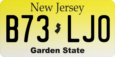 NJ license plate B73LJO
