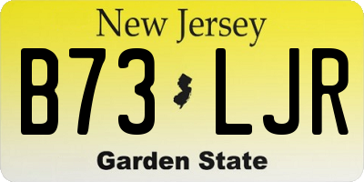 NJ license plate B73LJR
