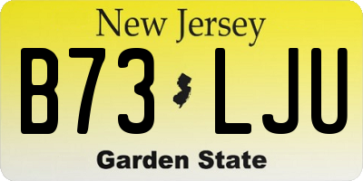 NJ license plate B73LJU