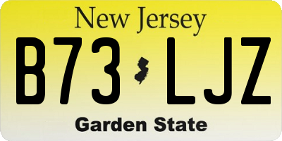 NJ license plate B73LJZ