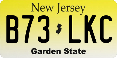 NJ license plate B73LKC