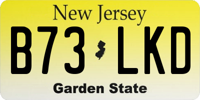 NJ license plate B73LKD