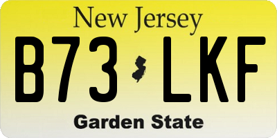 NJ license plate B73LKF