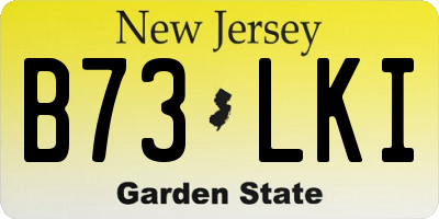 NJ license plate B73LKI