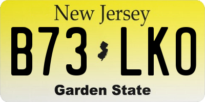 NJ license plate B73LKO