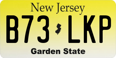 NJ license plate B73LKP