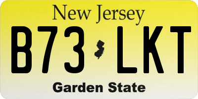 NJ license plate B73LKT