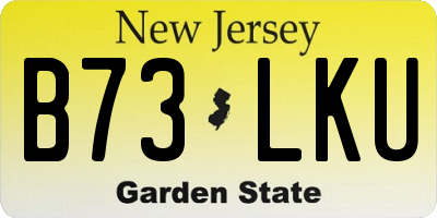 NJ license plate B73LKU